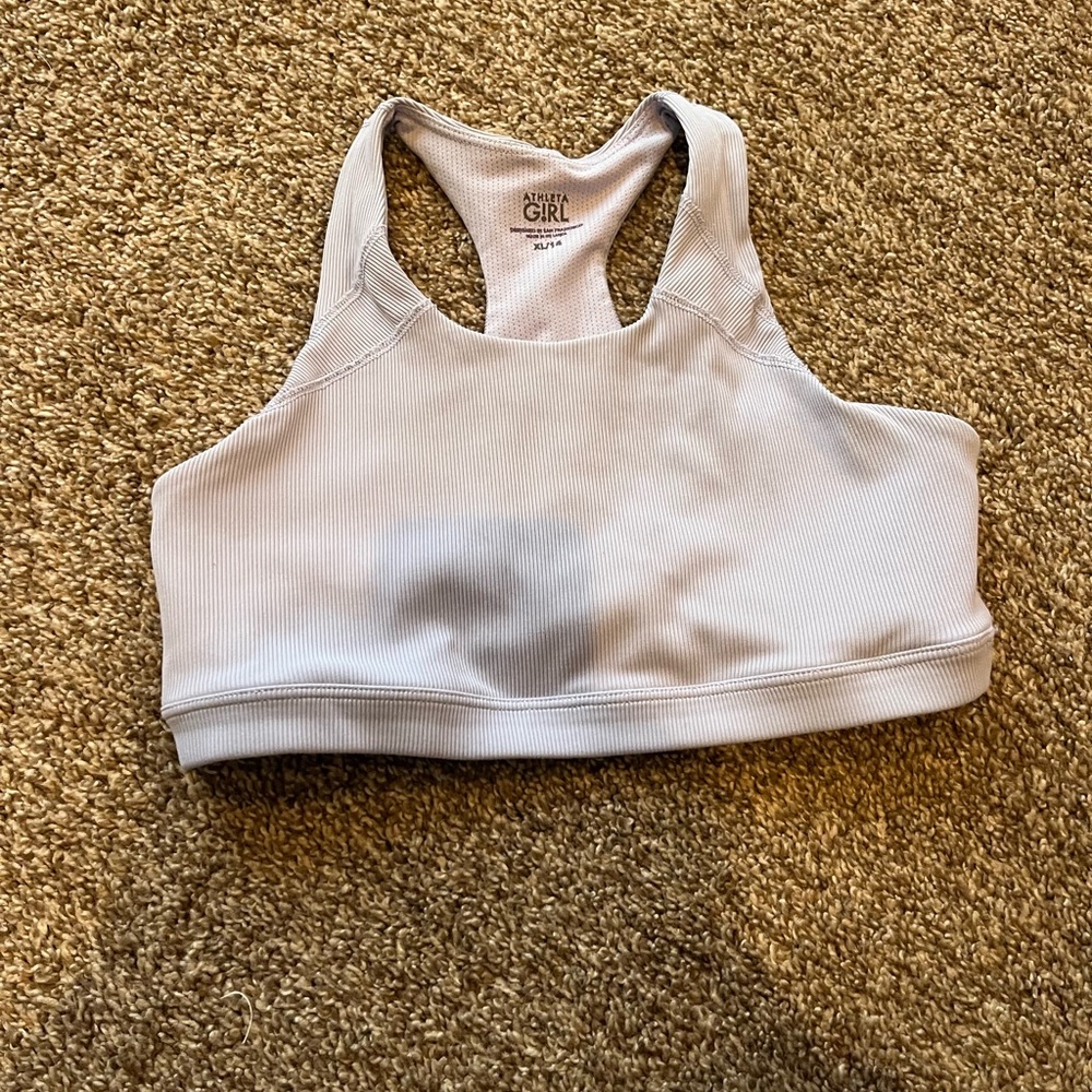 Athleta Gray Racerback Sports Bra